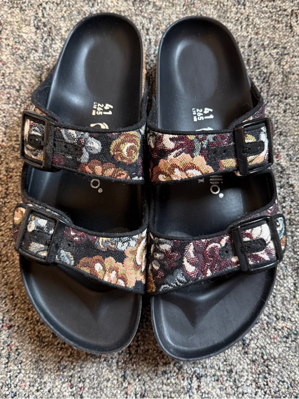 Birkenstock Arizona Papillio Platform Tapestry Brocade Sandals - Size 41/10-10.5